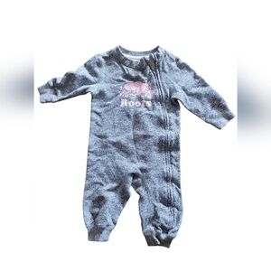 Roots Baby one piece with pink emblem 6-12 months